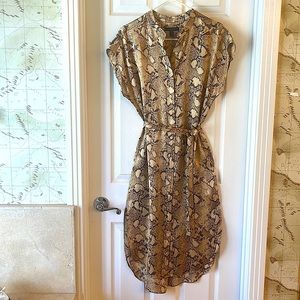 100% Silk Snake Print Dress